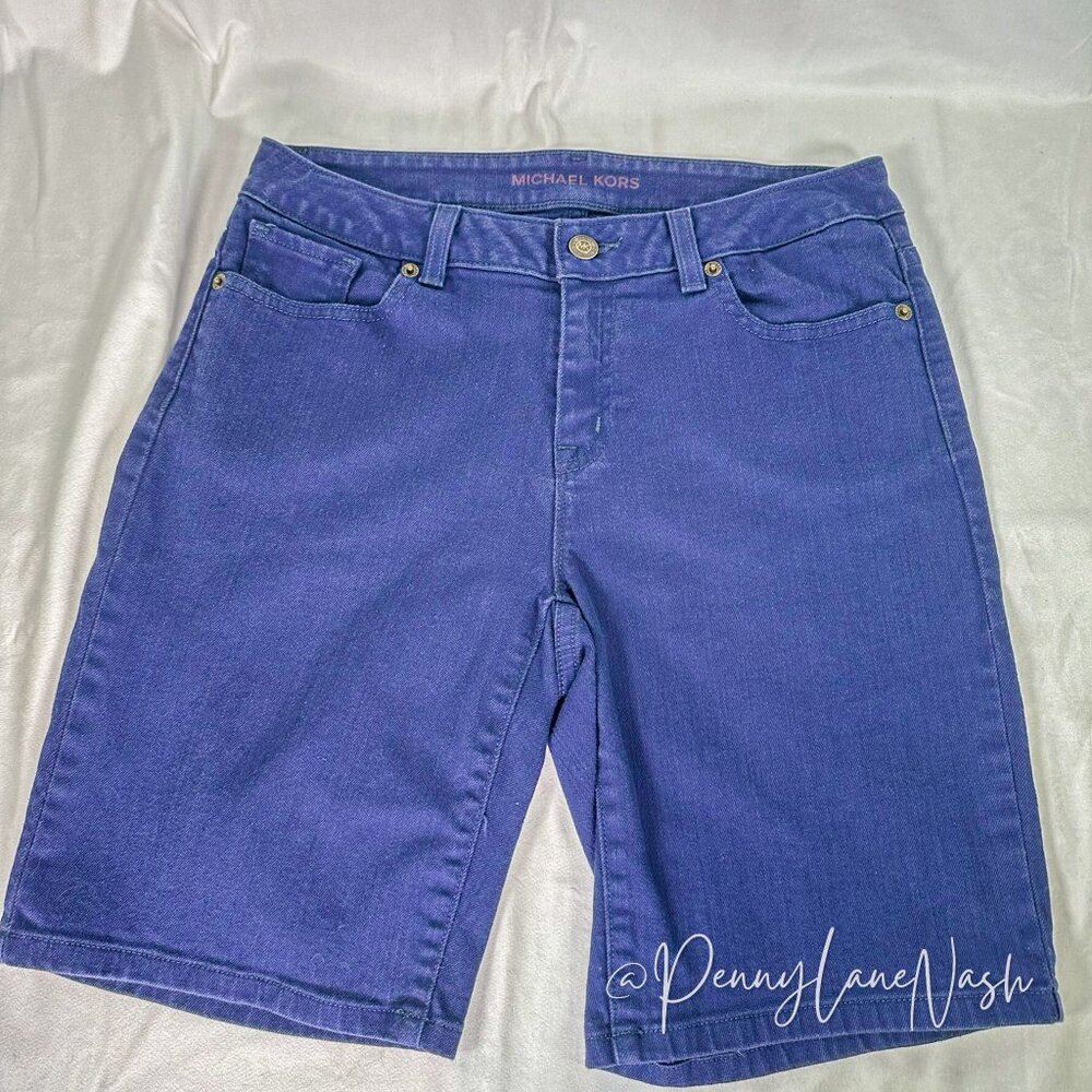 Michael Kors Denim Bermuda Jean Shorts Blue